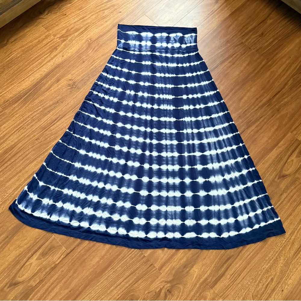 Design History Indigo and White A-Line Skirt